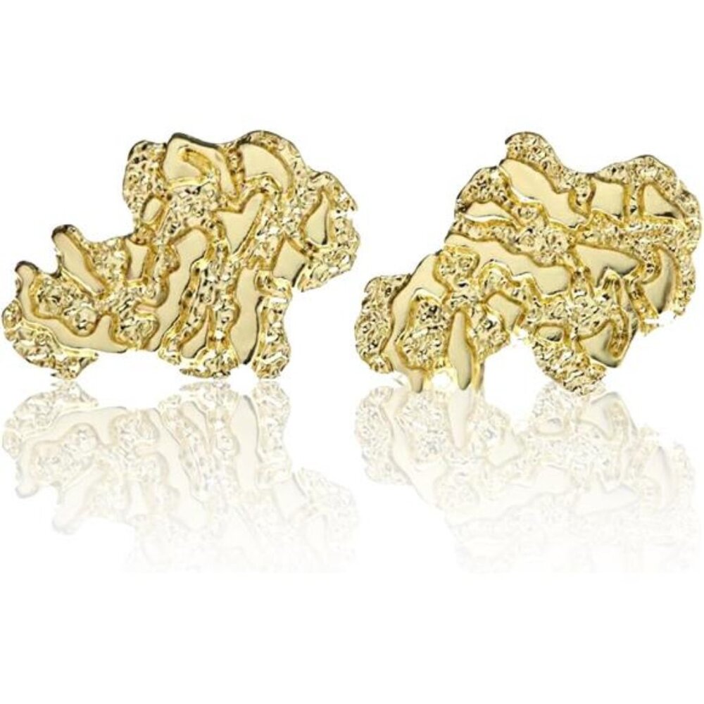 Gold nugget earrings gold earrings for men 14K Gold Plated